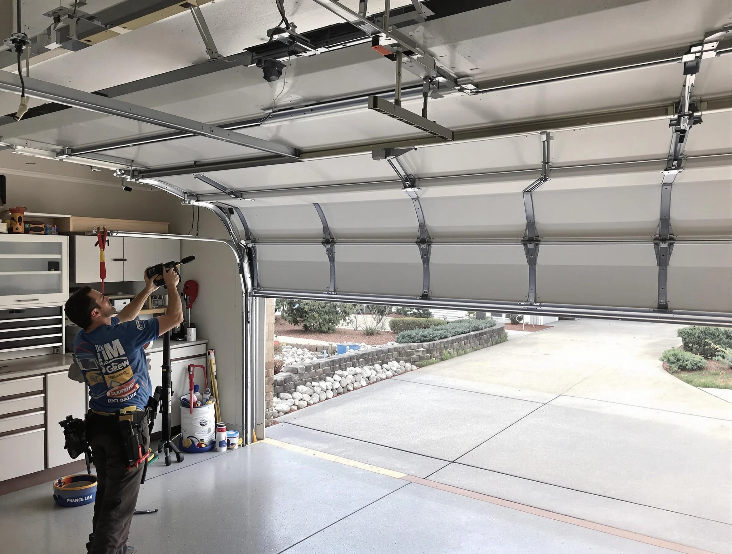 Garage door track repair service by Bloomfield Garage Door Repair in Bloomfield