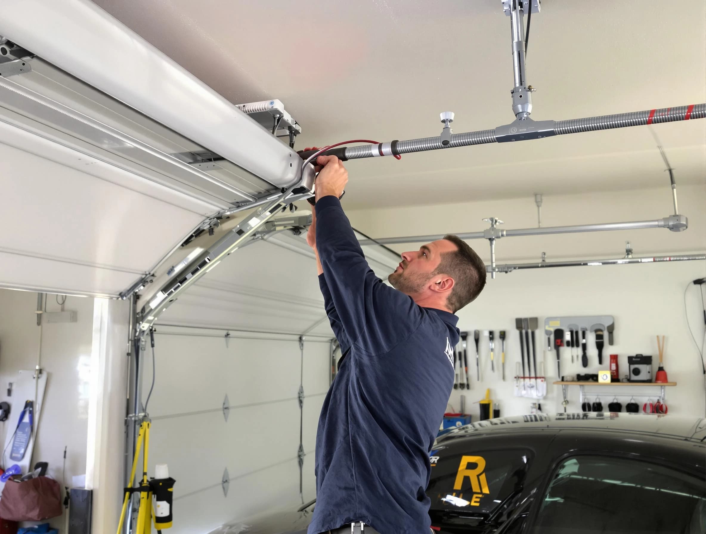 Bloomfield Garage Door Repair technician performing garage door cable repair in Bloomfield