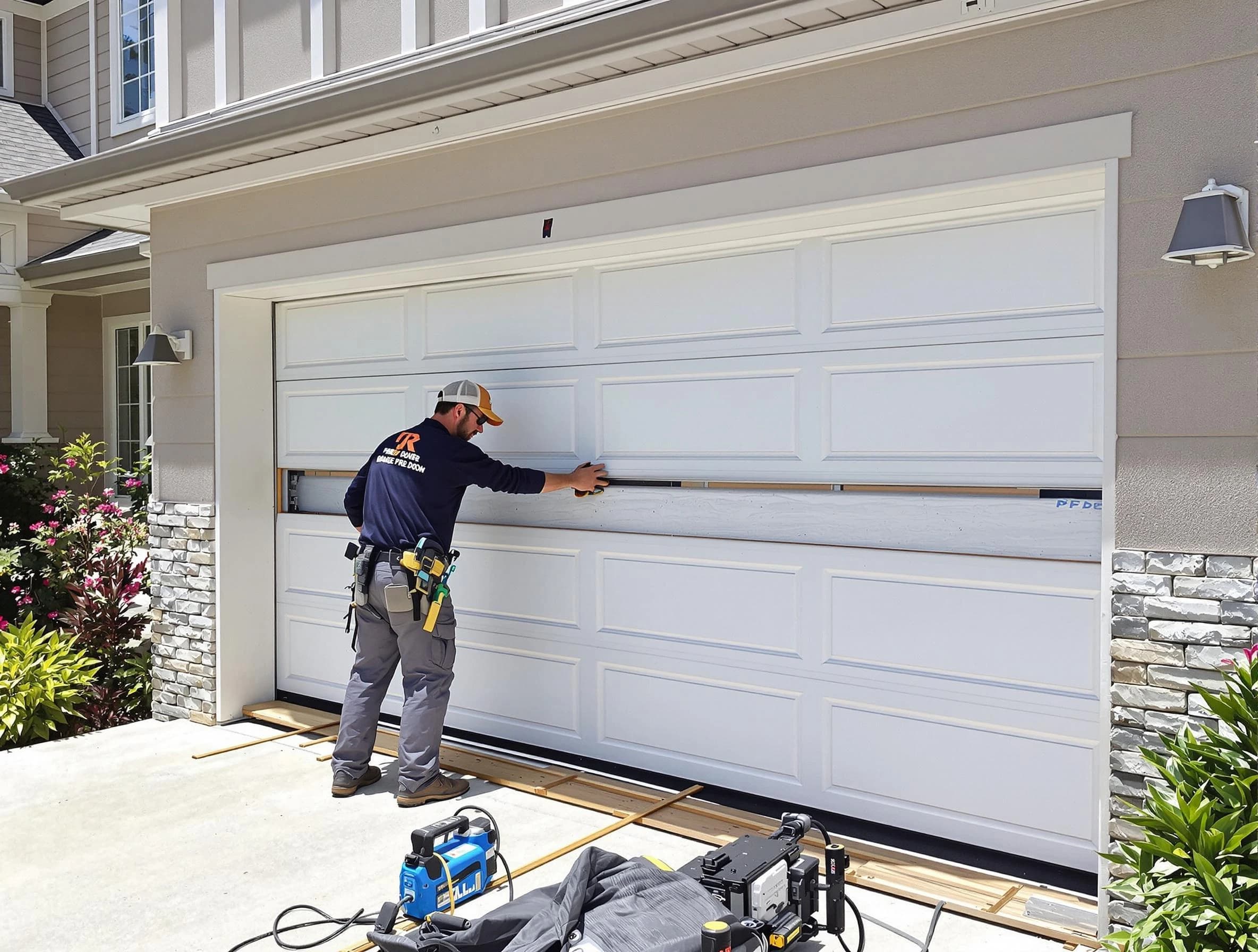 Bloomfield Garage Door Repair team performing complete garage door replacement at Bloomfield residence