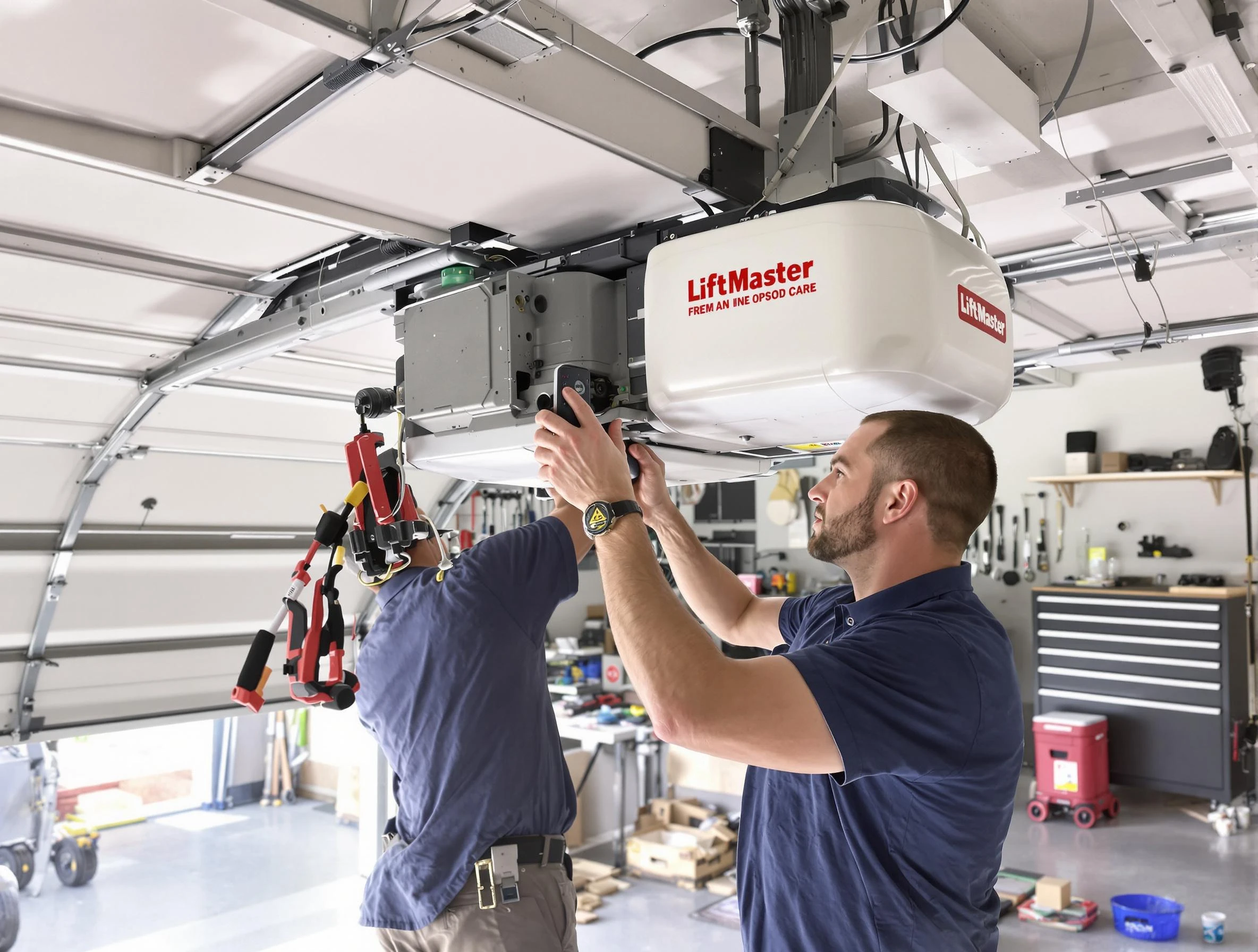 Bloomfield Garage Door Repair technician performing advanced diagnostics on garage opener in Bloomfield